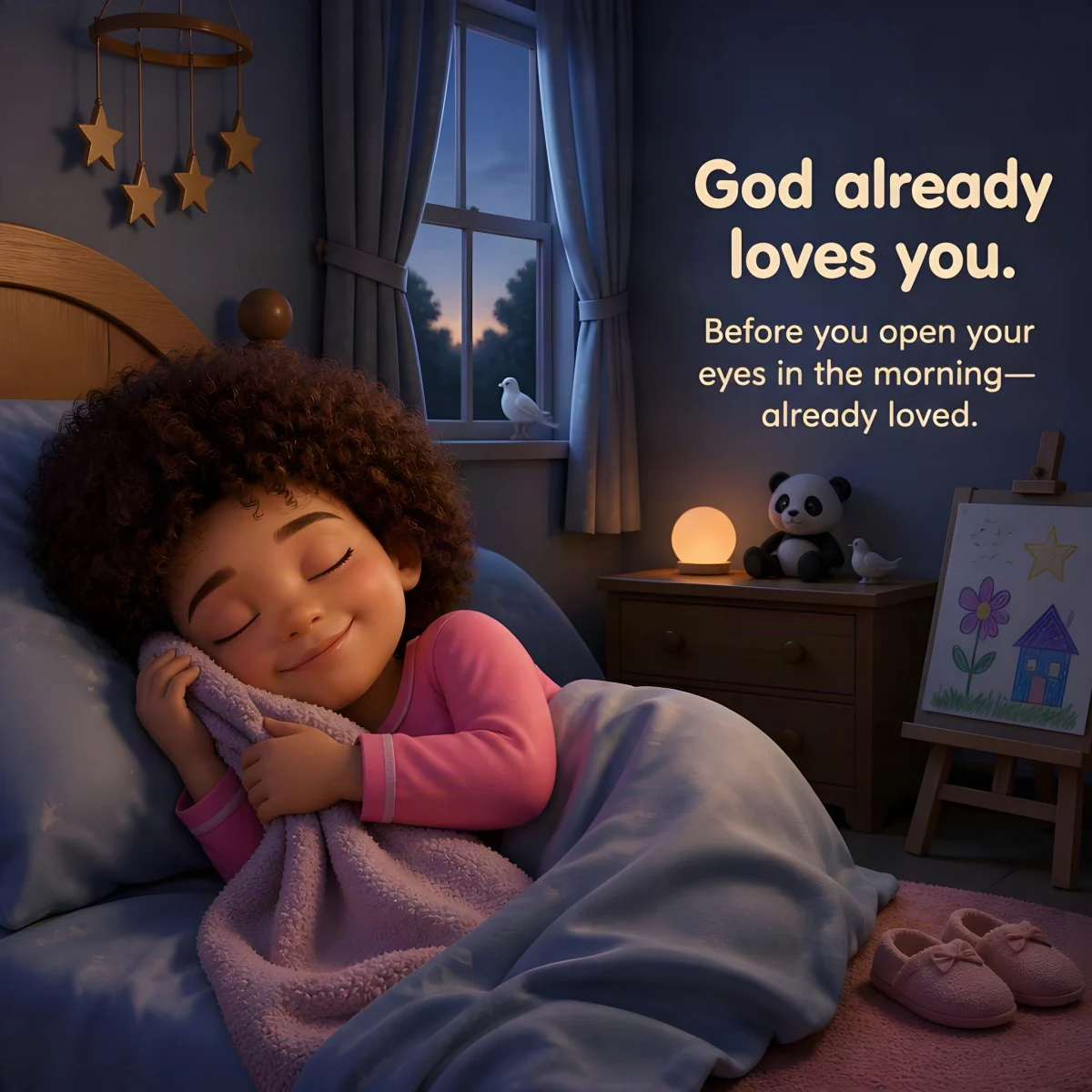 An illustrated page from a personalized AlreadyLoved book for a girl